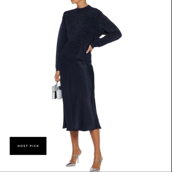MICHELLE MASON Metallic Twist Sweater Navy & Silver. Size XS / P - Picture 7 of 7